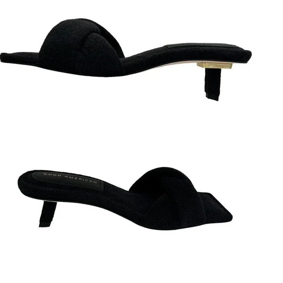 Good American Terry Kickstand Slides in a Size 9 Black New In Box - Picture 10 of 11